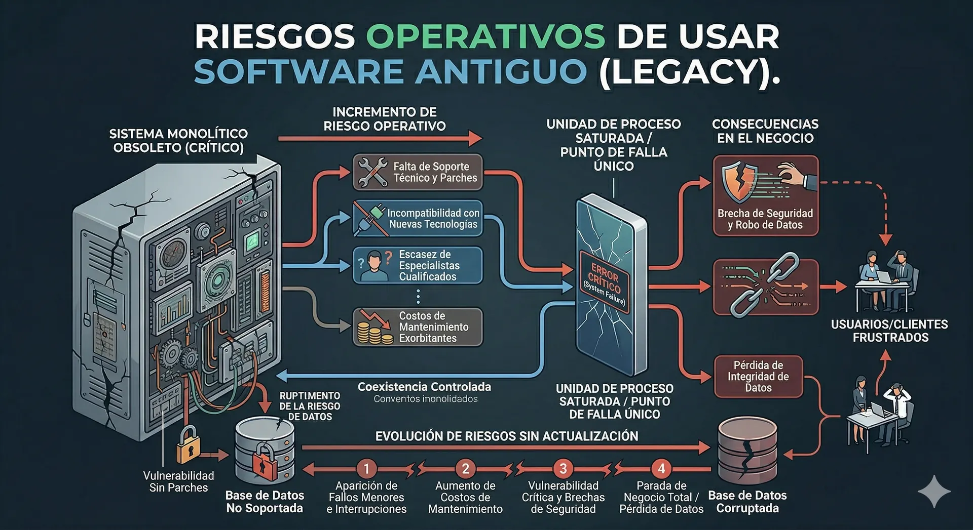 Riesgos de Usar Software Antiguo en una Empresa
