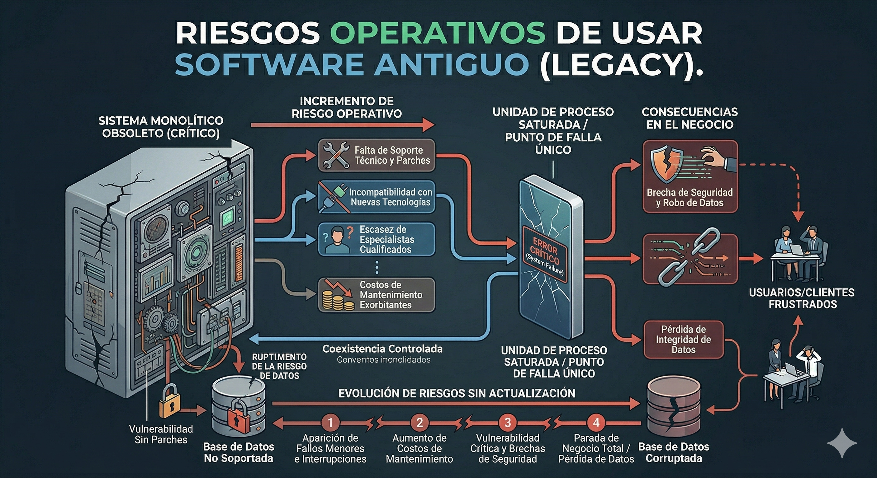 Riesgos de Usar Software Antiguo en una Empresa